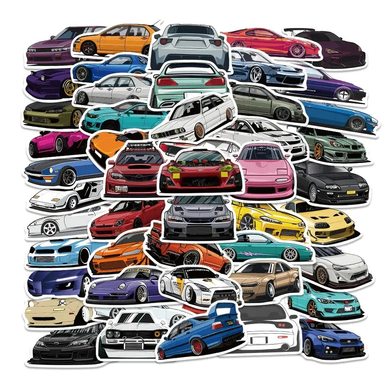 50 JDM Car Stickers – Waterproof & Fun